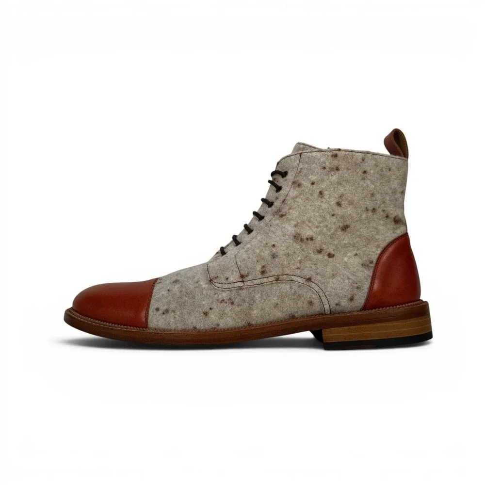 Taft Jack Boot Calico Wool Mens 12 EU 45 Leather Cap Toe Lace Up